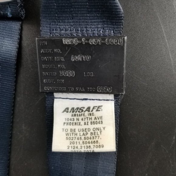 Universal Airline AmSafe Seat Belt Extender Adjustable Navy Blue FAA Type A E-4 - Picture 5 of 9